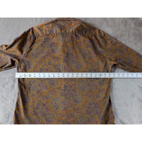 Vintage Stanza Shirt Men’s 15 Brown Paisley Button Up Long Sleeve Italy - Picture 6 of 7